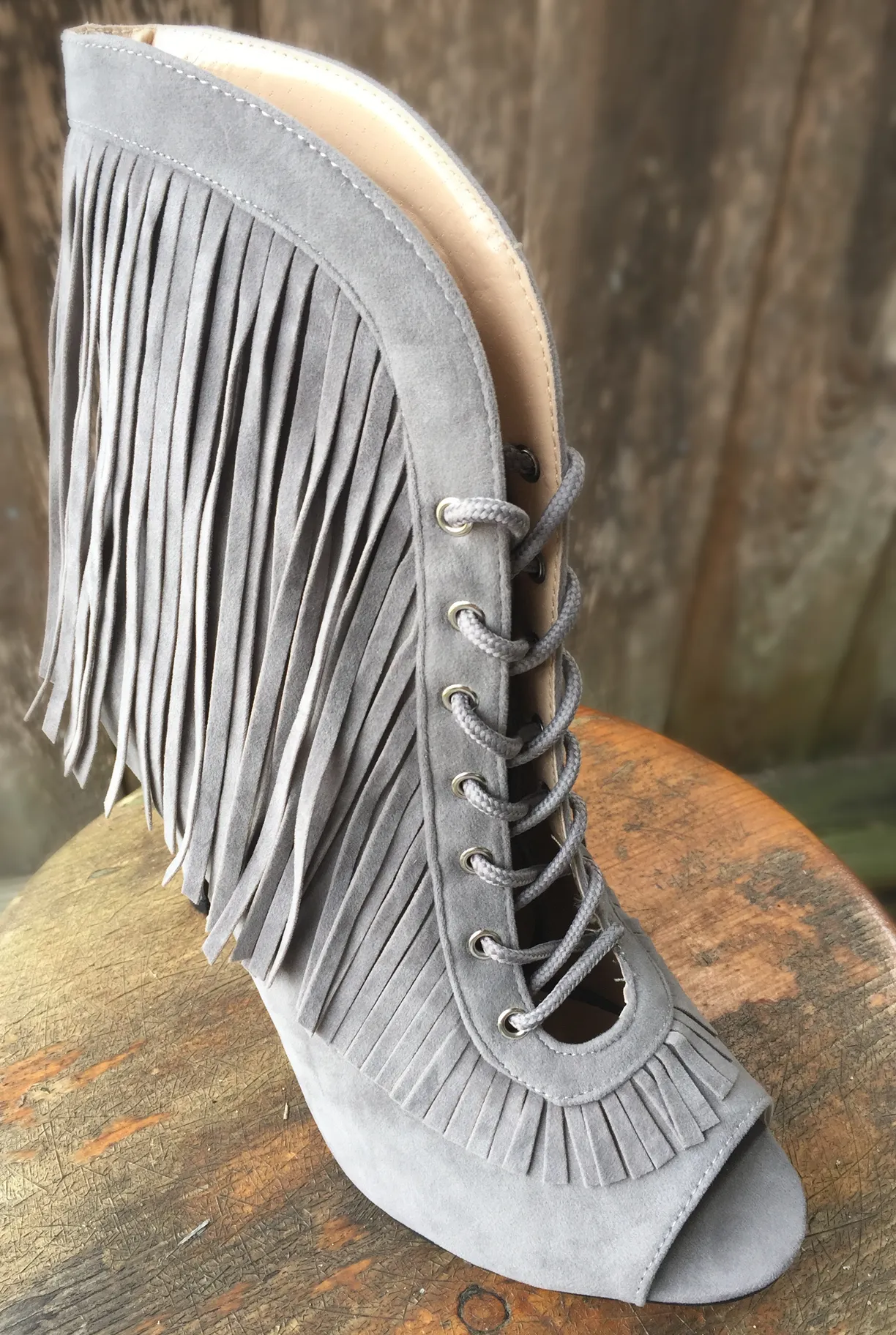 'Elaine' Fringe Bootie