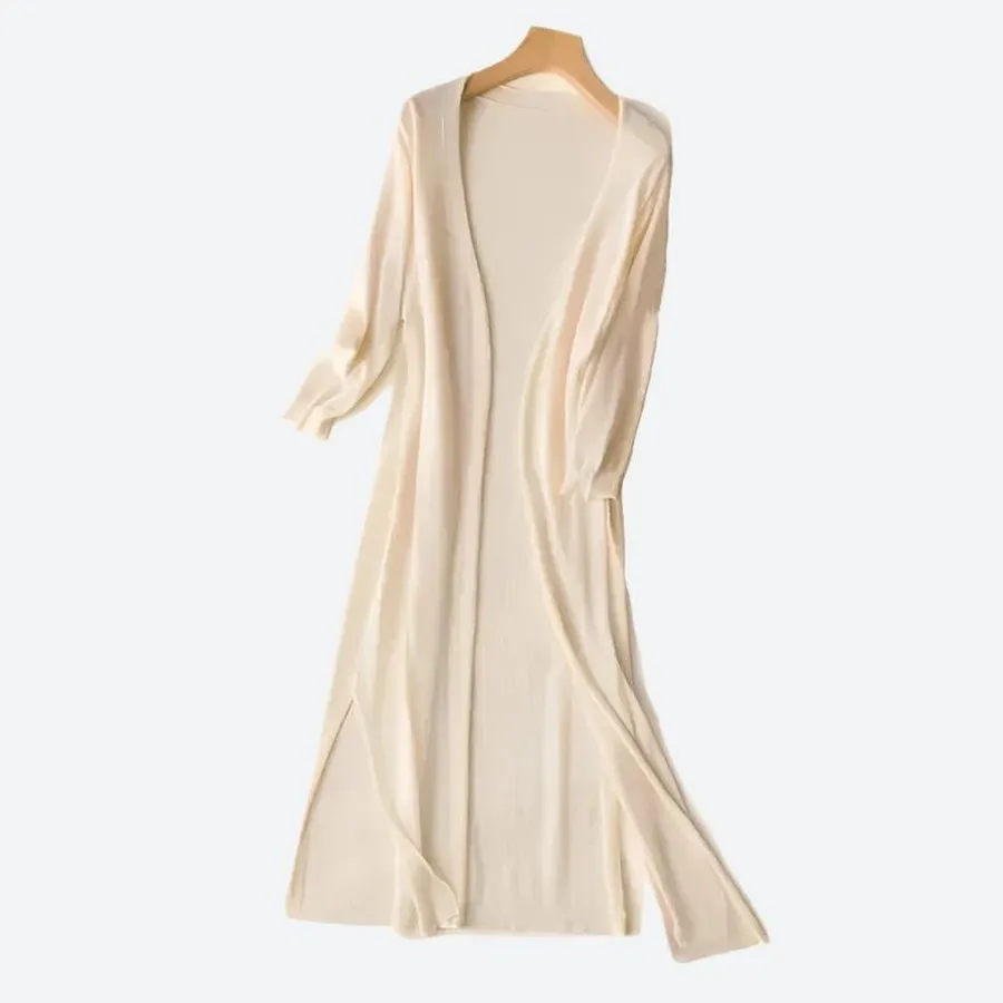Elegant Long Open-Front Duster Cardigans