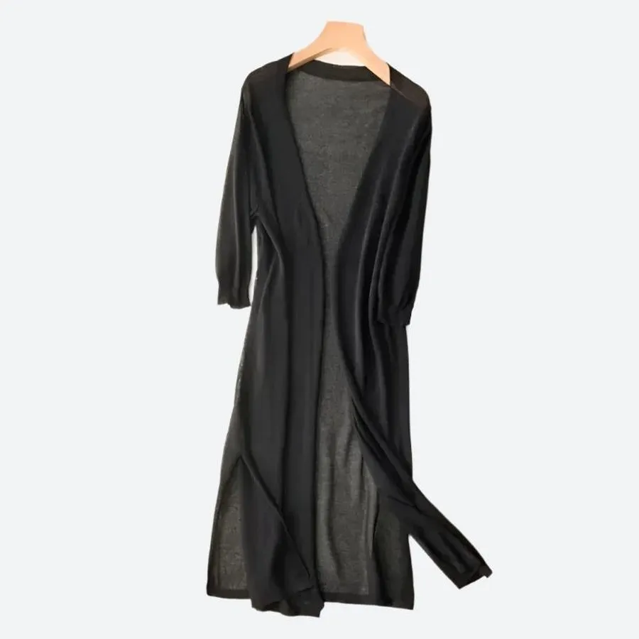 Elegant Long Open-Front Duster Cardigans