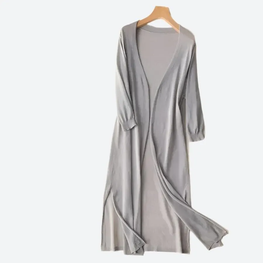 Elegant Long Open-Front Duster Cardigans