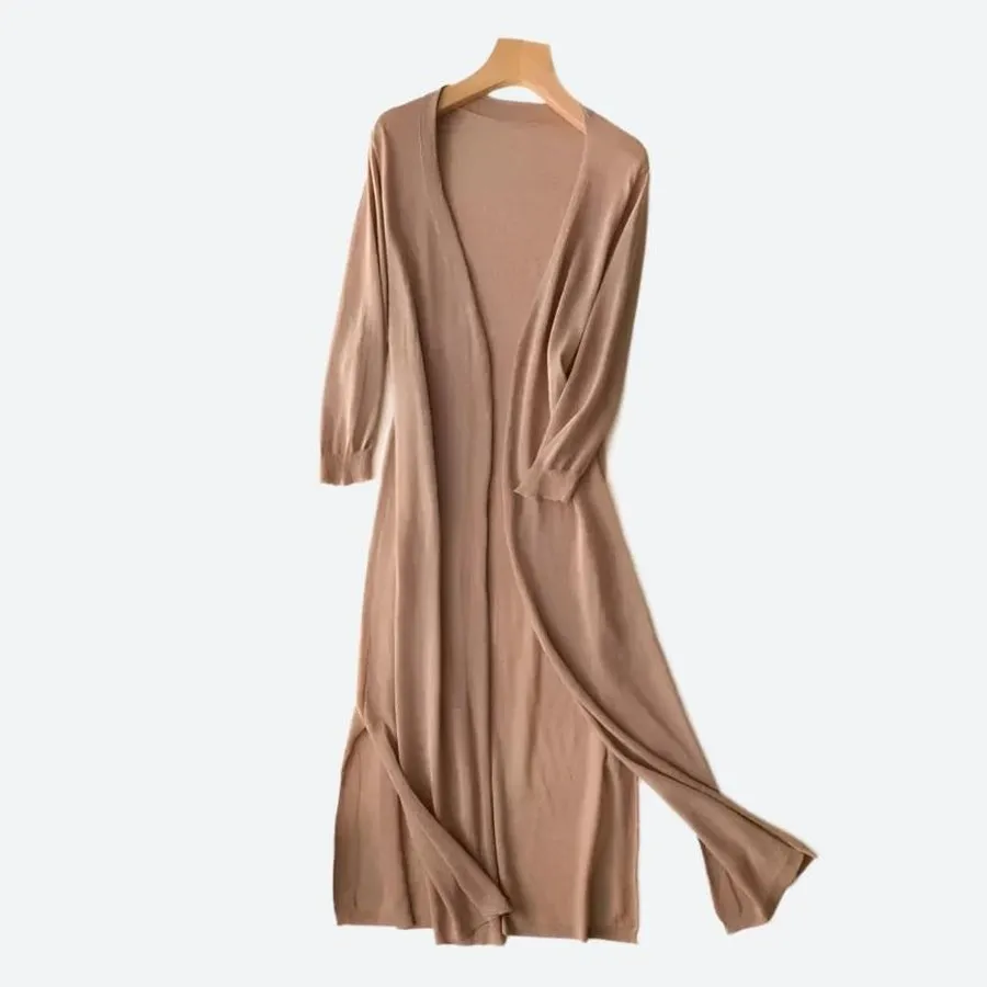 Elegant Long Open-Front Duster Cardigans
