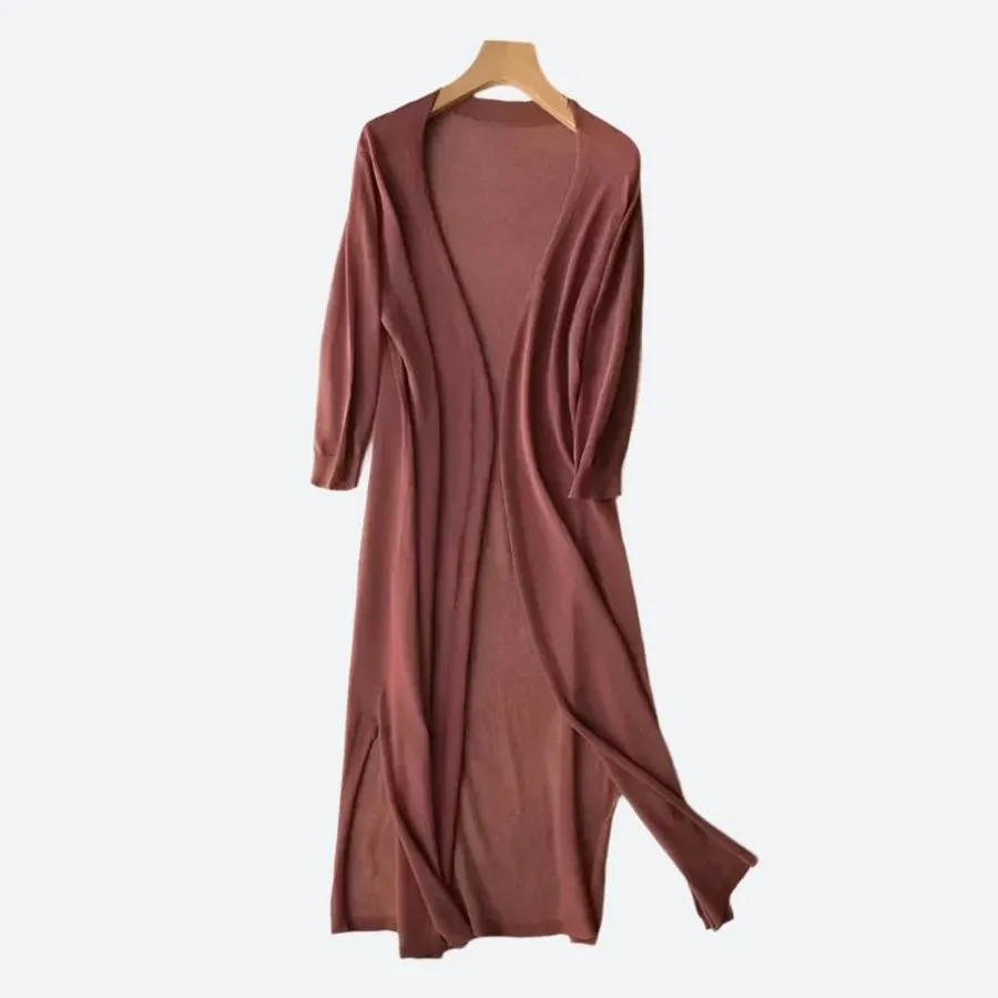 Elegant Long Open-Front Duster Cardigans