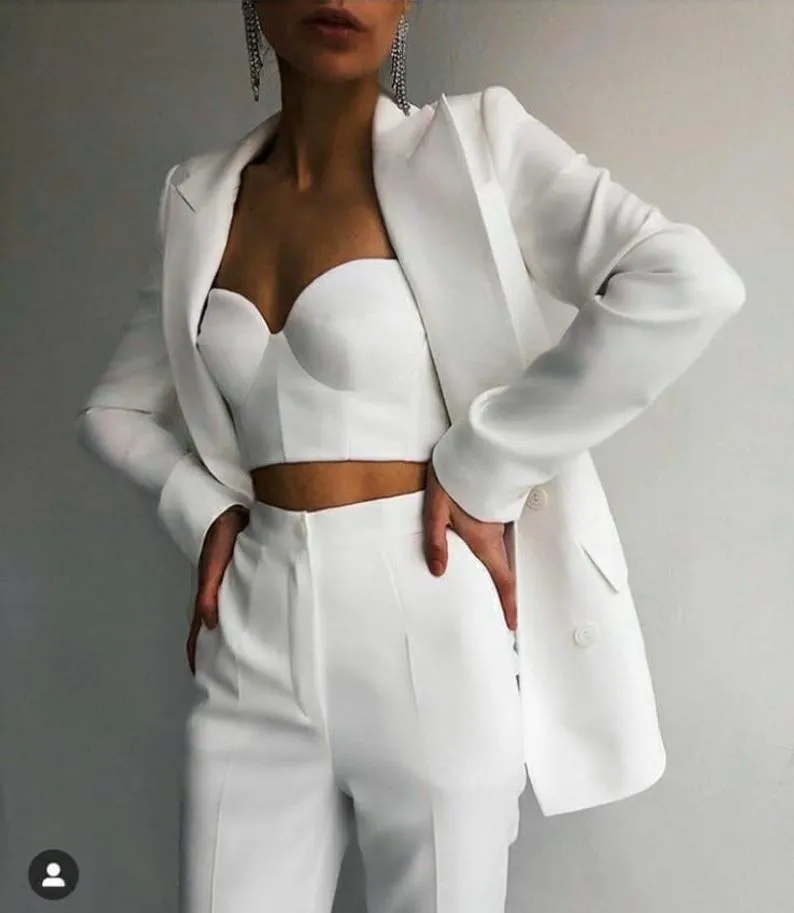 Elegant Peaked Lapel Blazer 2 Pieces ( Jacket   Pants )