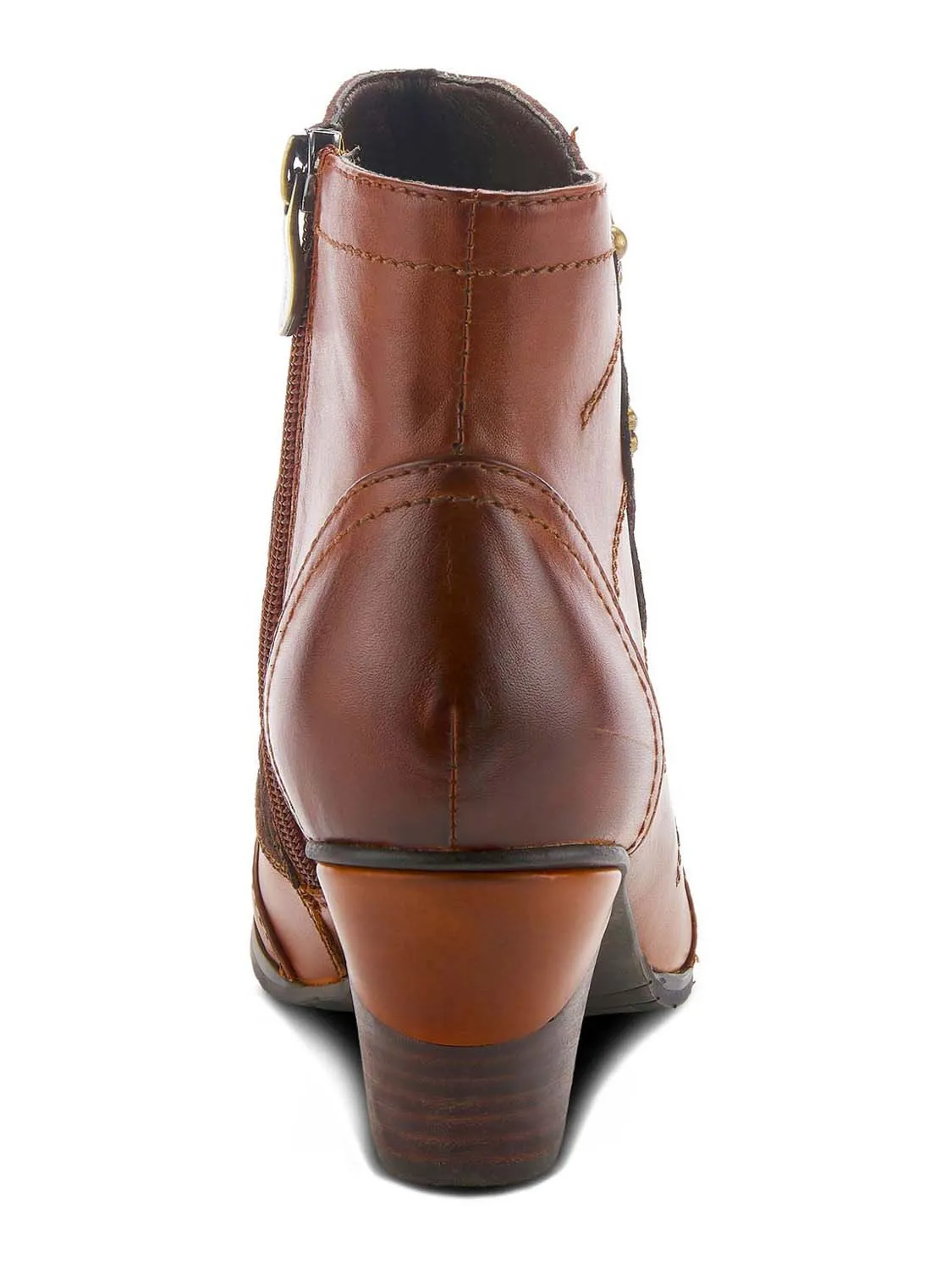 Embossed Leather Handmade Ankle Boots