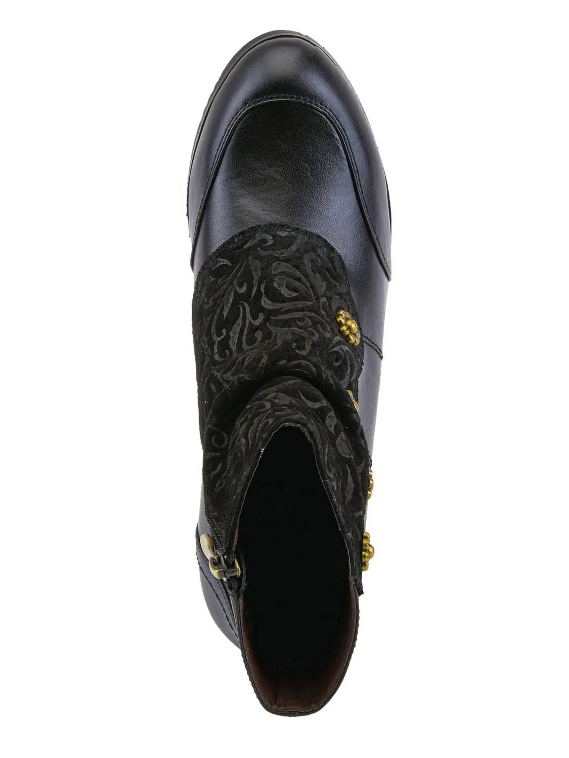 Embossed Leather Handmade Ankle Boots