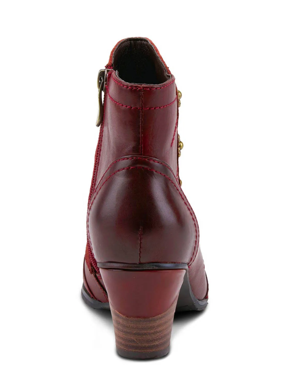 Embossed Leather Handmade Ankle Boots