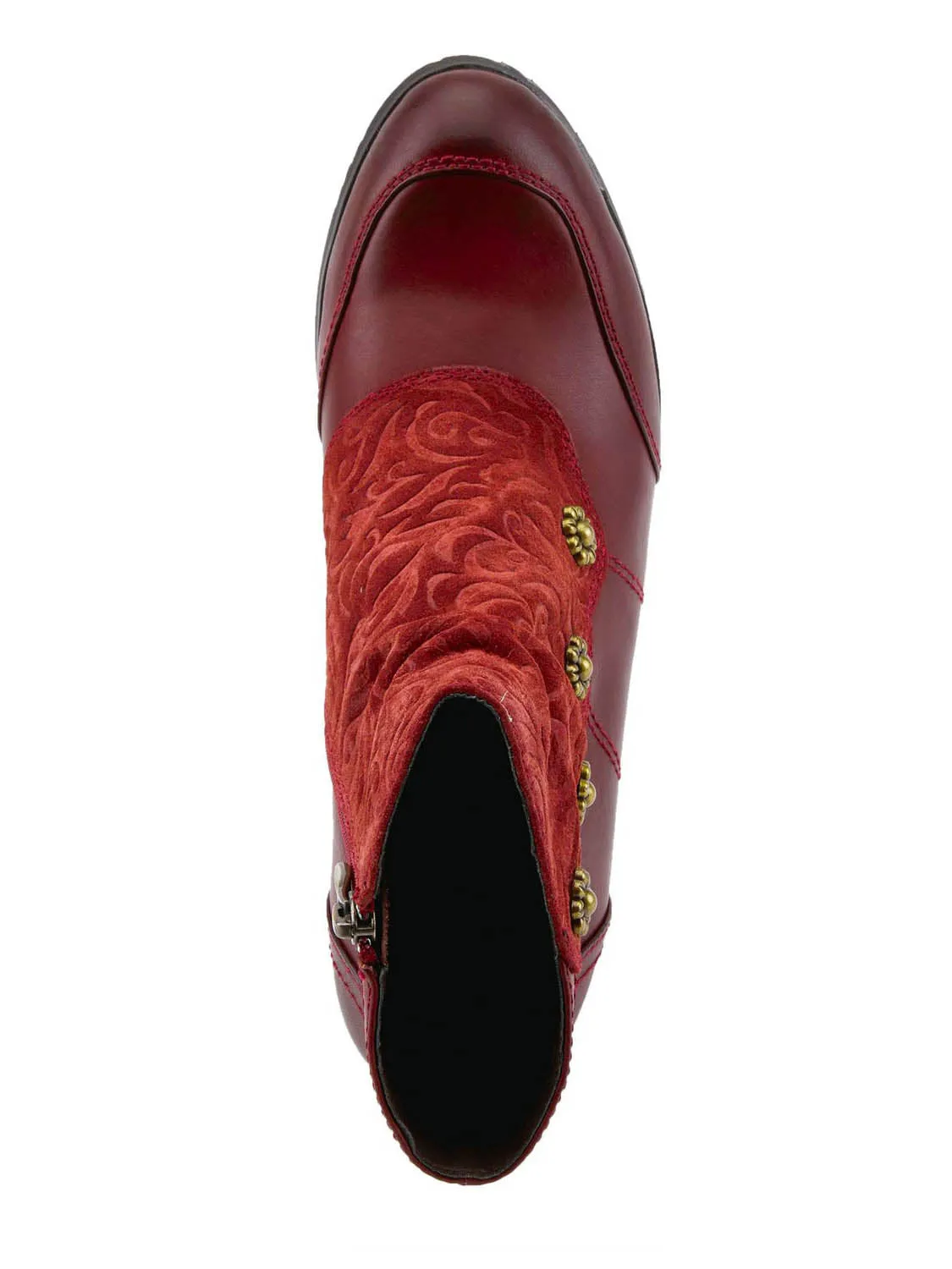 Embossed Leather Handmade Ankle Boots