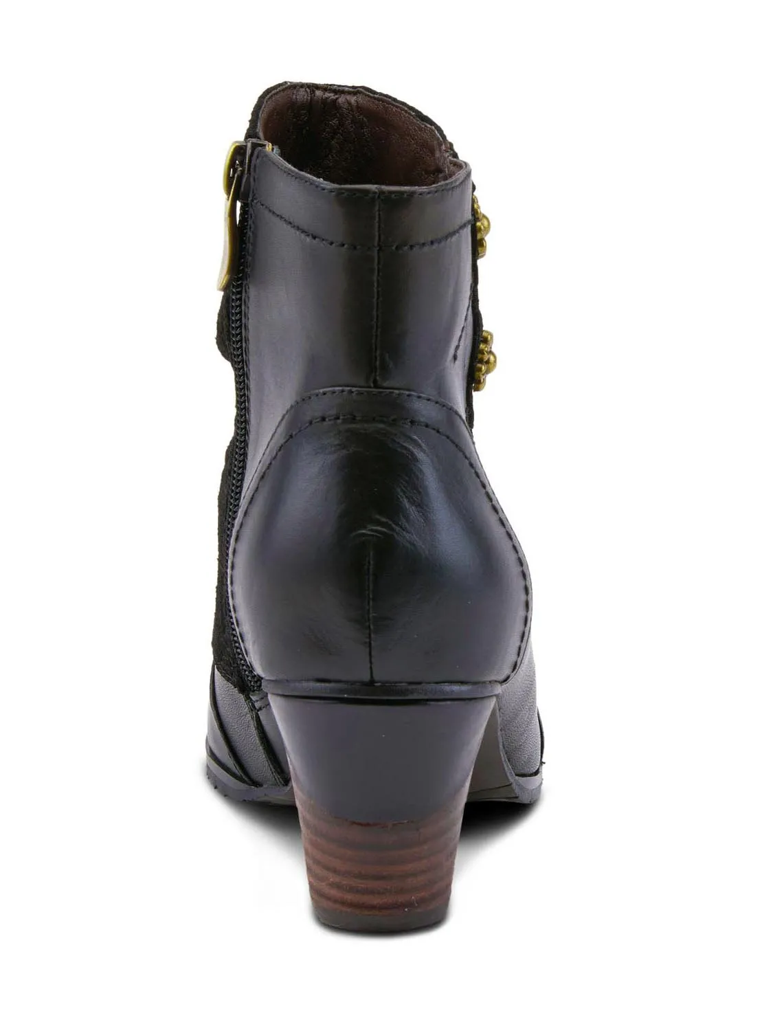 Embossed Leather Handmade Ankle Boots
