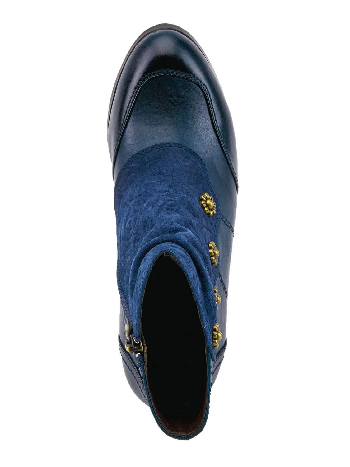 Embossed Leather Handmade Ankle Boots
