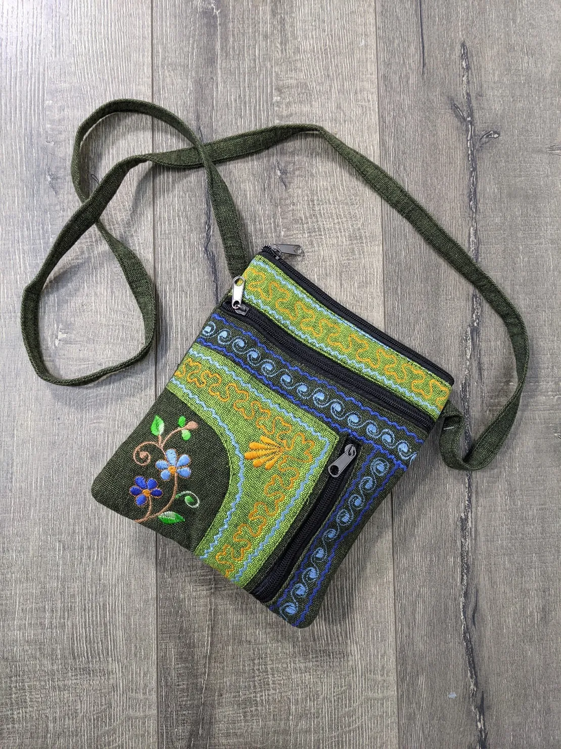 Embroidered Passport Bag