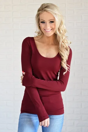 Essential Long Sleeve Seamless Top ~ Deep Red