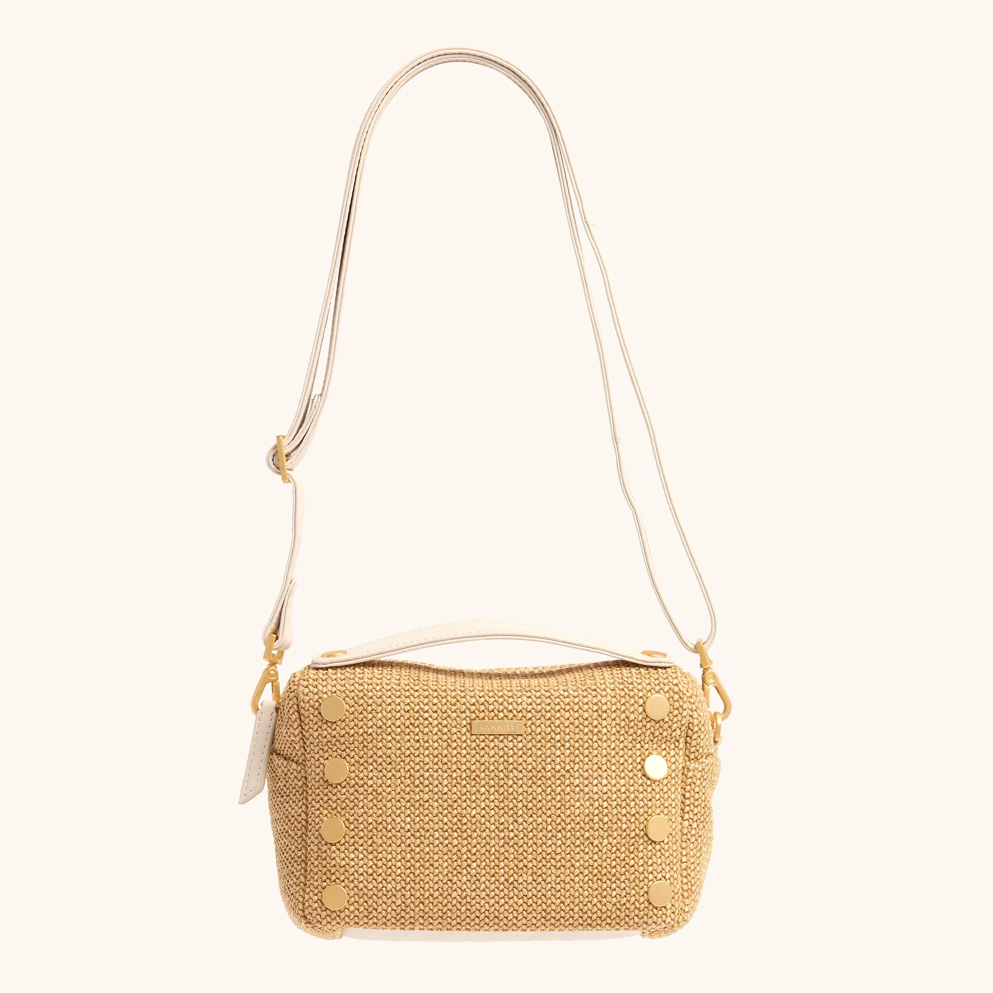 Evan Crossbody | Calla Lily White Raffia/Brushed Gold | Sml