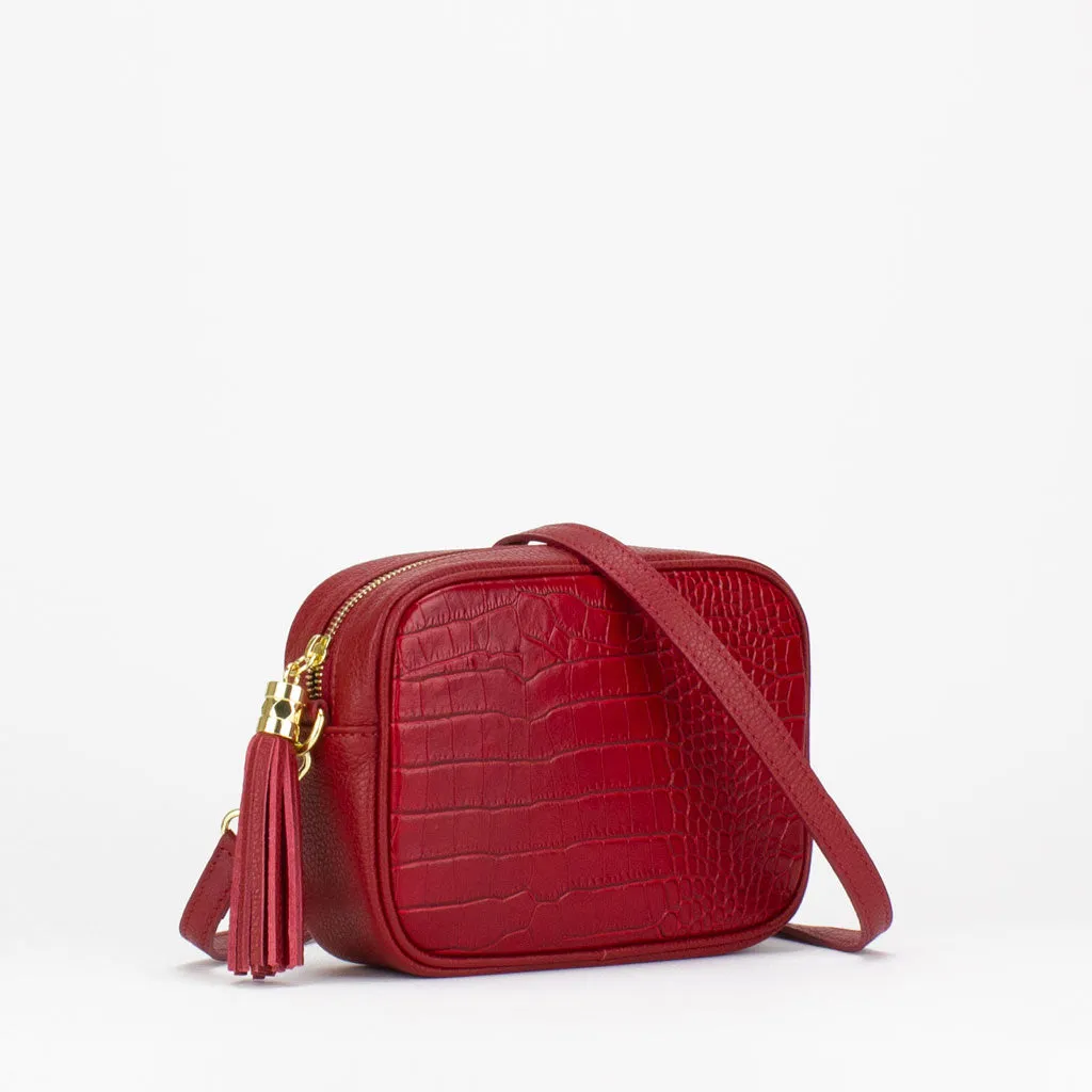 Evie Camera Bag (Croc Print)