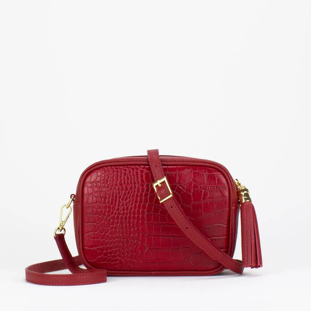 Evie Camera Bag (Croc Print)