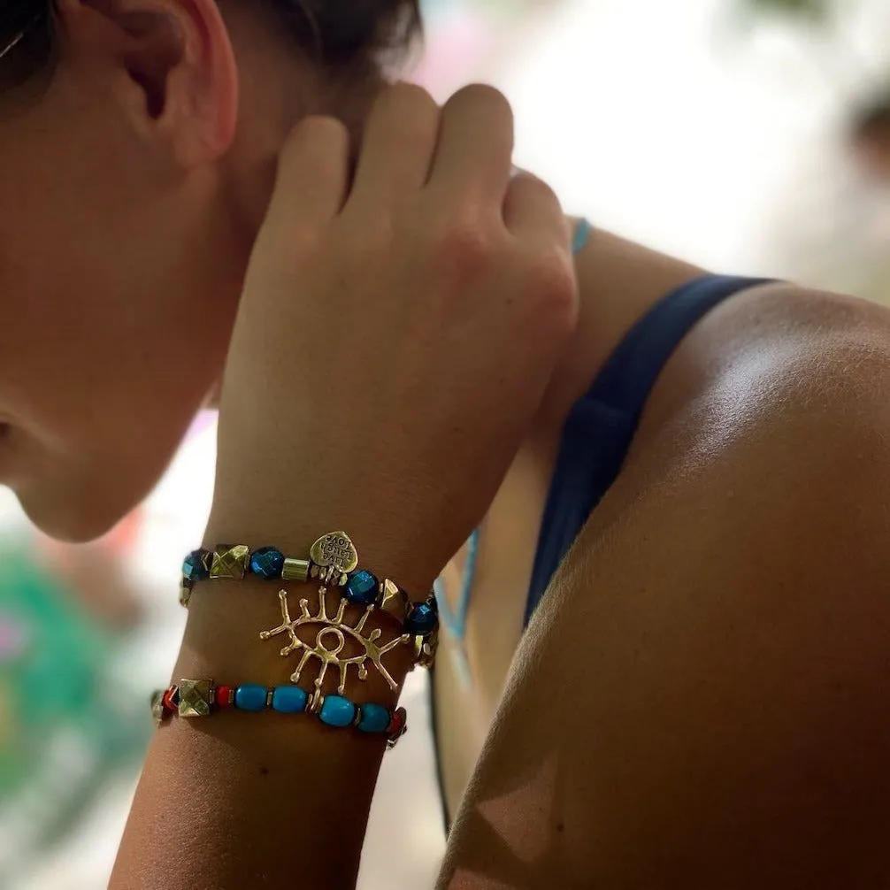 Evil Eye Dream Turquoise Beaded Bracelet