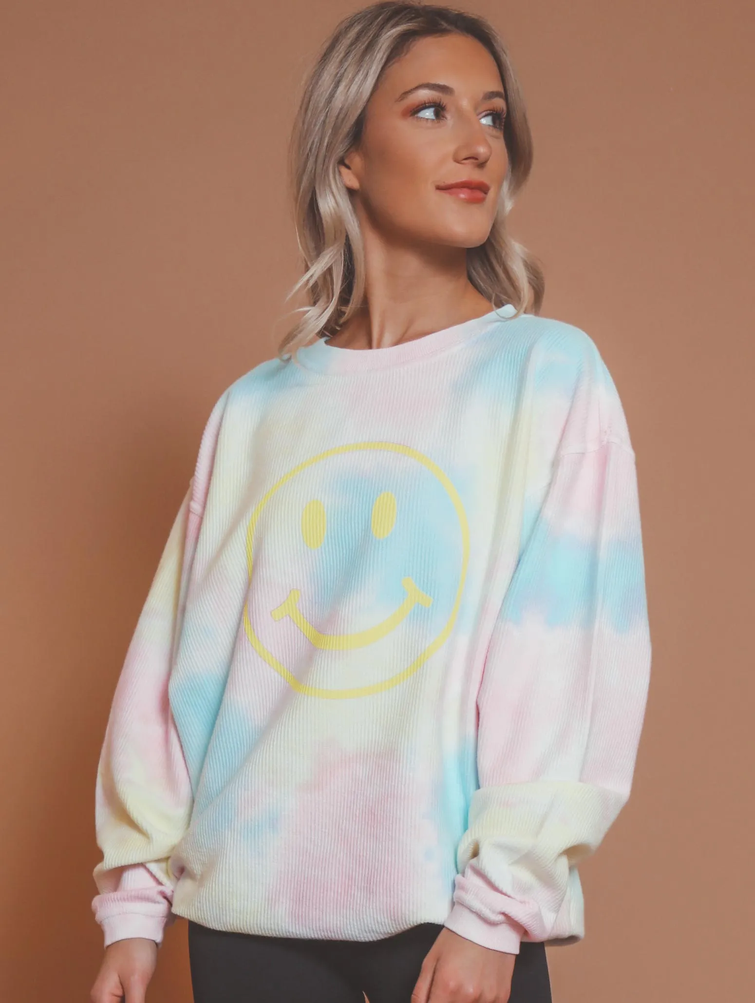 F S: SMILEY TIE DYE SWEATSHIRT