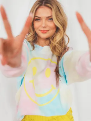 F S: SMILEY TIE DYE SWEATSHIRT