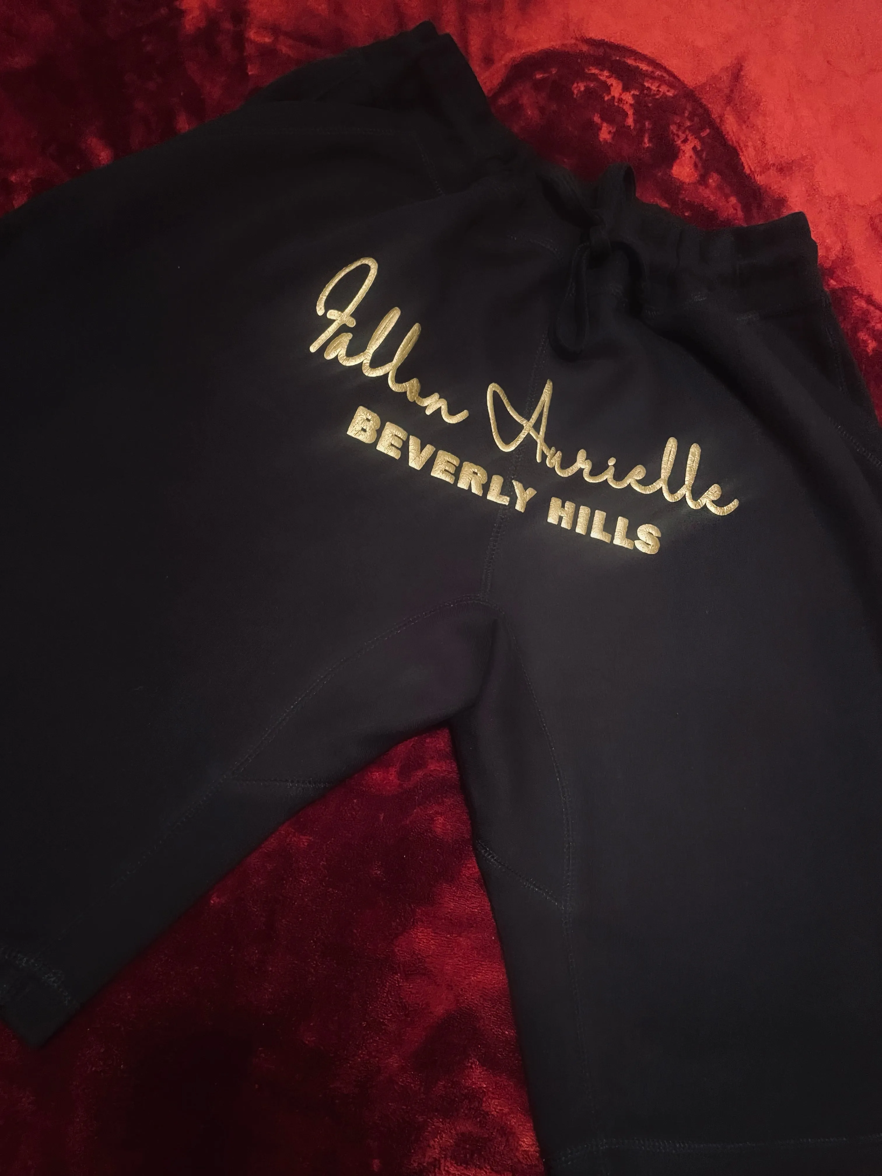 Fallon Aurielle Unisex Signature 3 Piece Beverly Hills Rep Yo Set Short Set (Black & Gold)