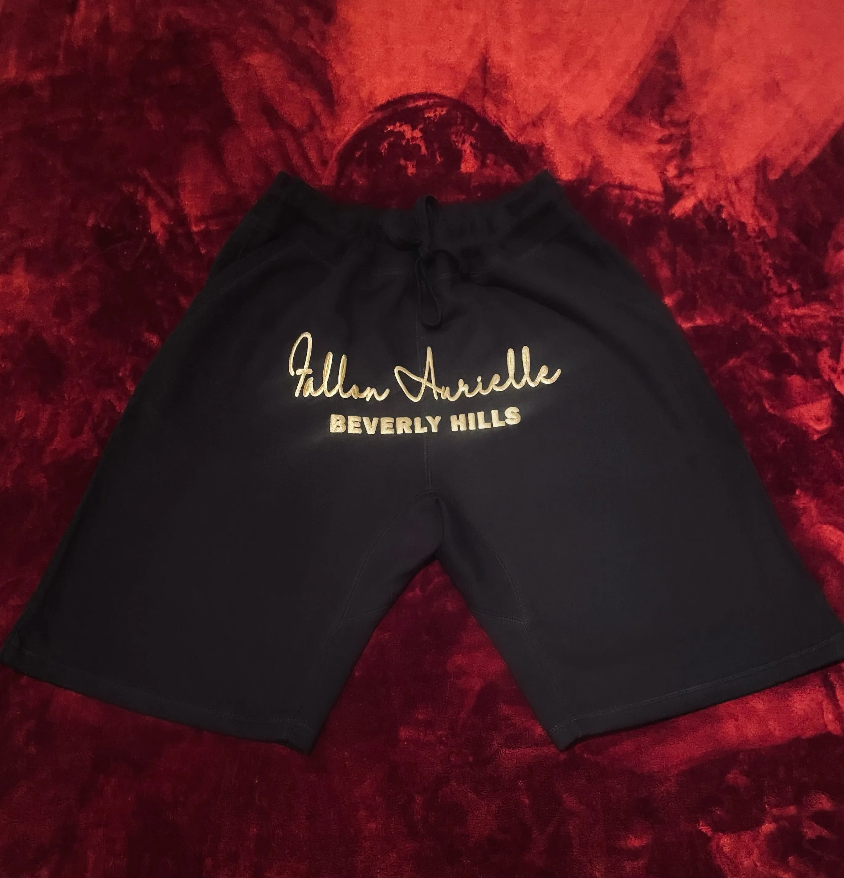 Fallon Aurielle Unisex Signature 3 Piece Beverly Hills Rep Yo Set Short Set (Black & Gold)