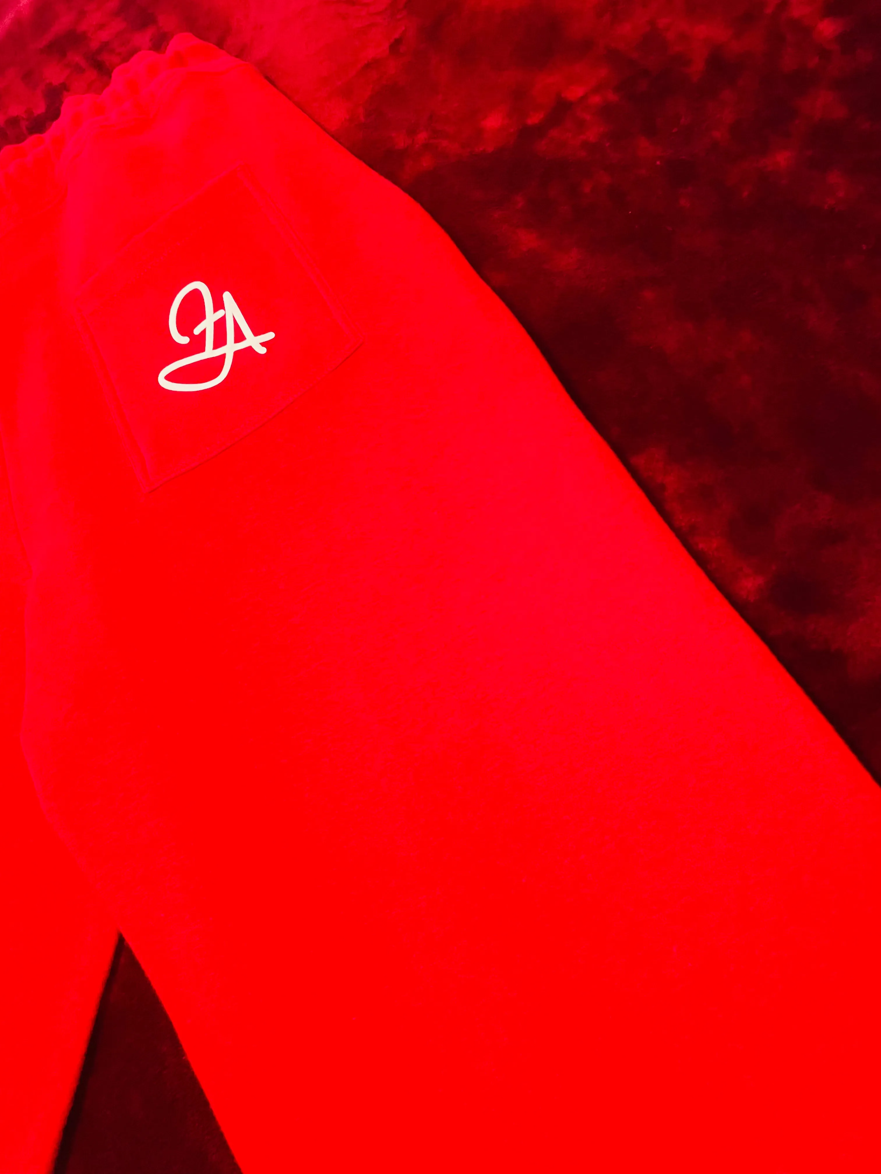 Fallon Aurielle Unisex Signature Aquarius Logo & Name Zodiac Jacket Jogging Set (Red & White)