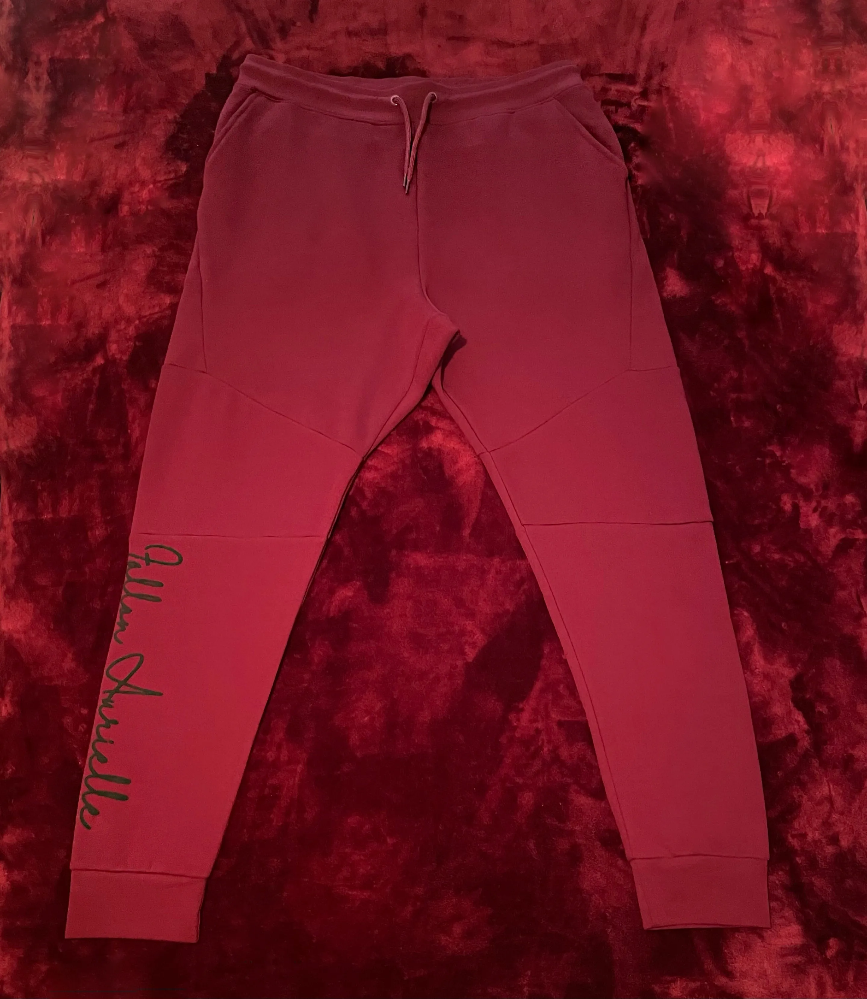 Fallon Aurielle Unisex Signature Gemini Logo & Name Zodiac Jogging Set (Burgundy & Black)