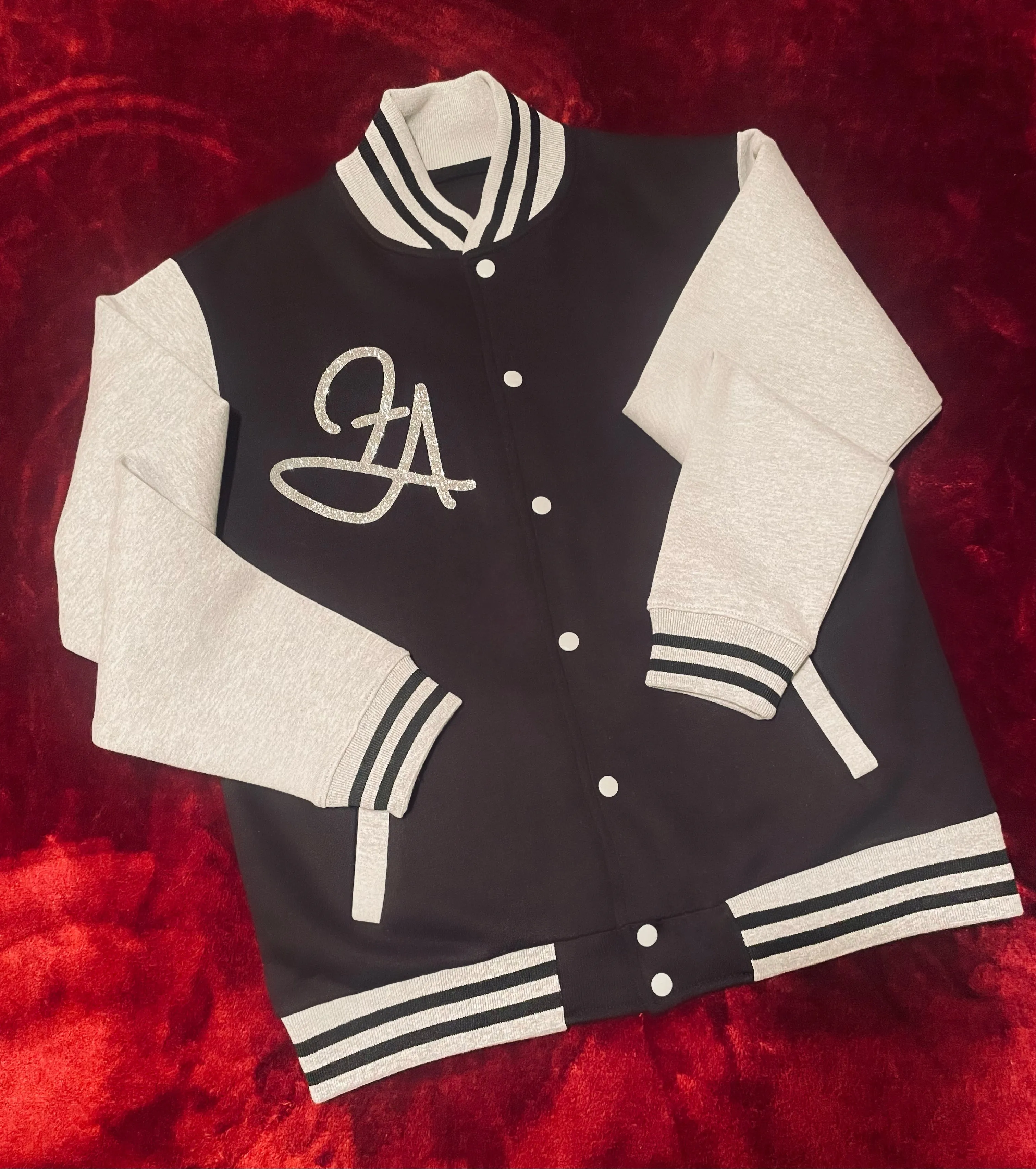 Fallon Aurielle Unisex Signature Pisces Logo & Name Zodiac Jacket Jogging Set (Black, Gray & Silver)
