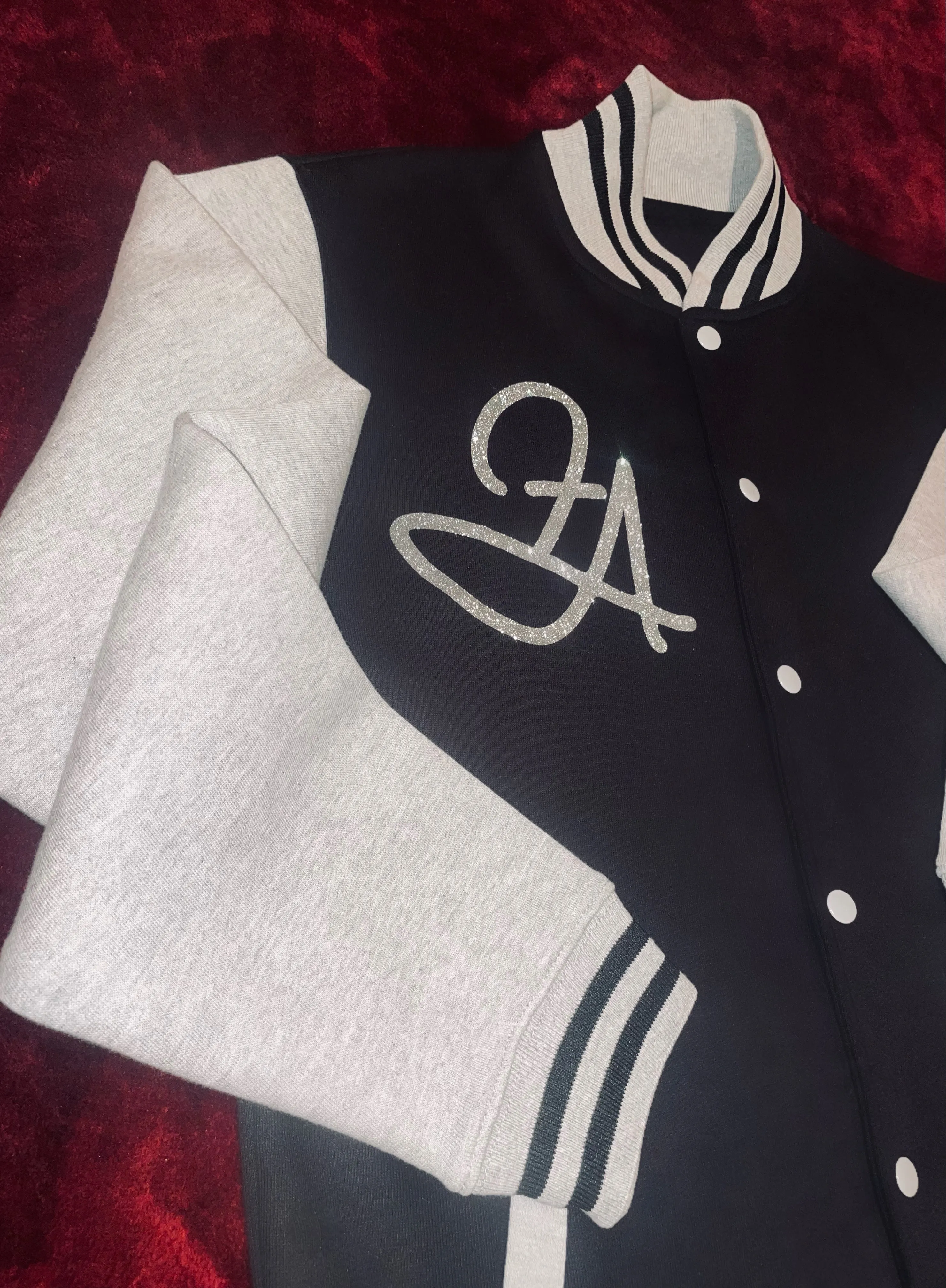 Fallon Aurielle Unisex Signature Pisces Logo & Name Zodiac Jacket Jogging Set (Black, Gray & Silver)