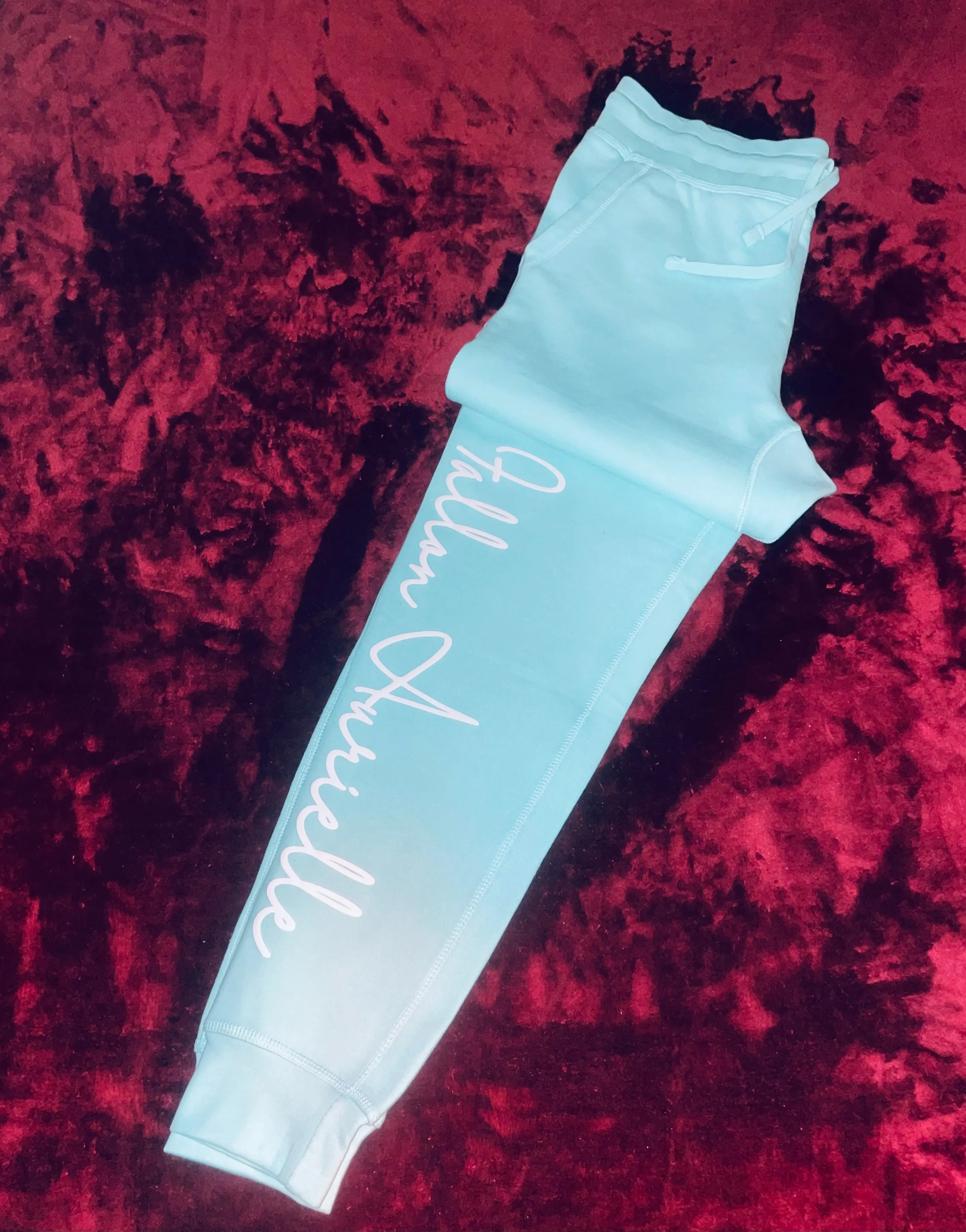 Fallon Aurielle Unisex Signature Sagittarius Logo & Name Zodiac Jogger Set (Seafoam Green & White)