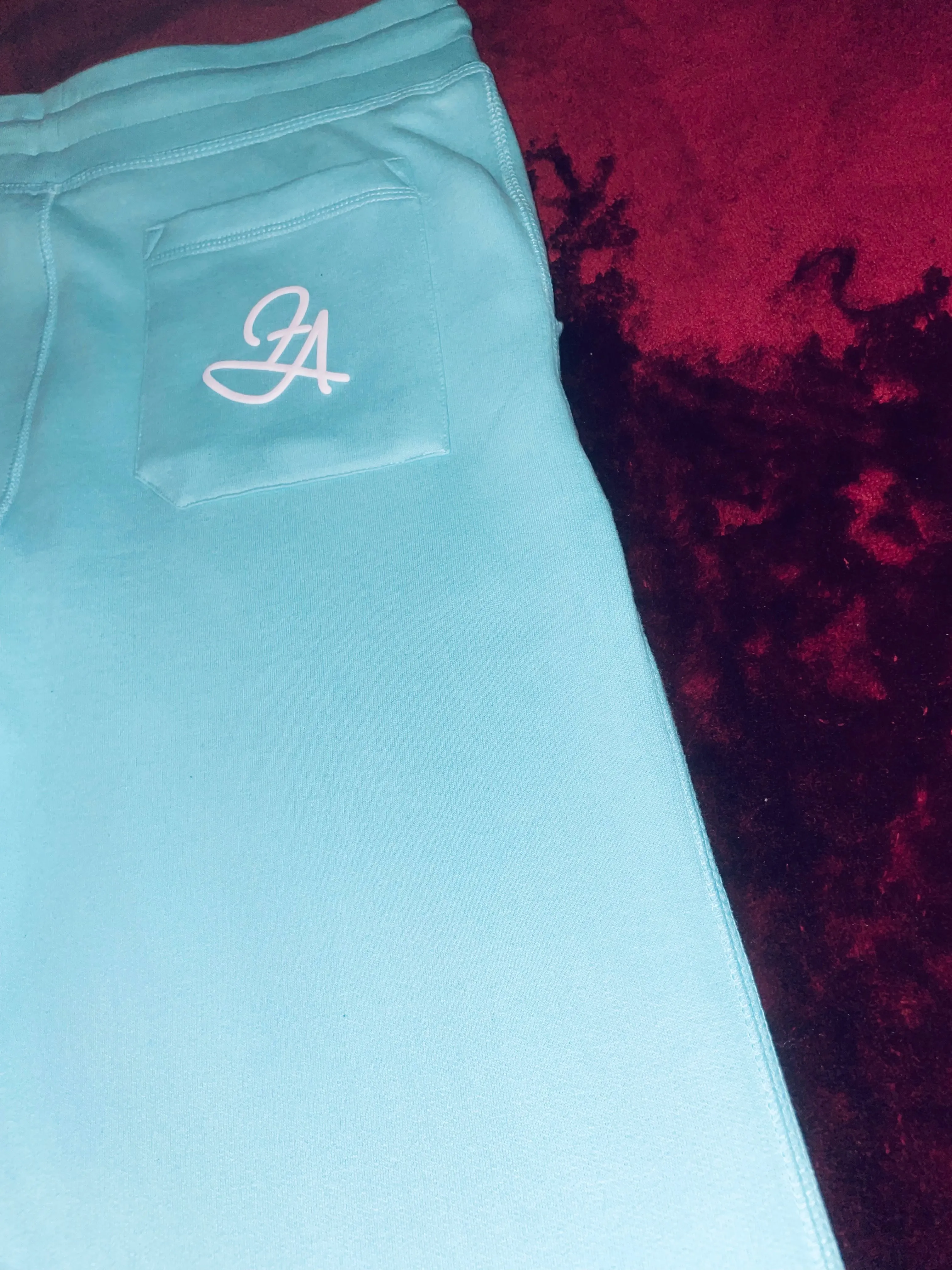 Fallon Aurielle Unisex Signature Sagittarius Logo & Name Zodiac Jogger Set (Seafoam Green & White)