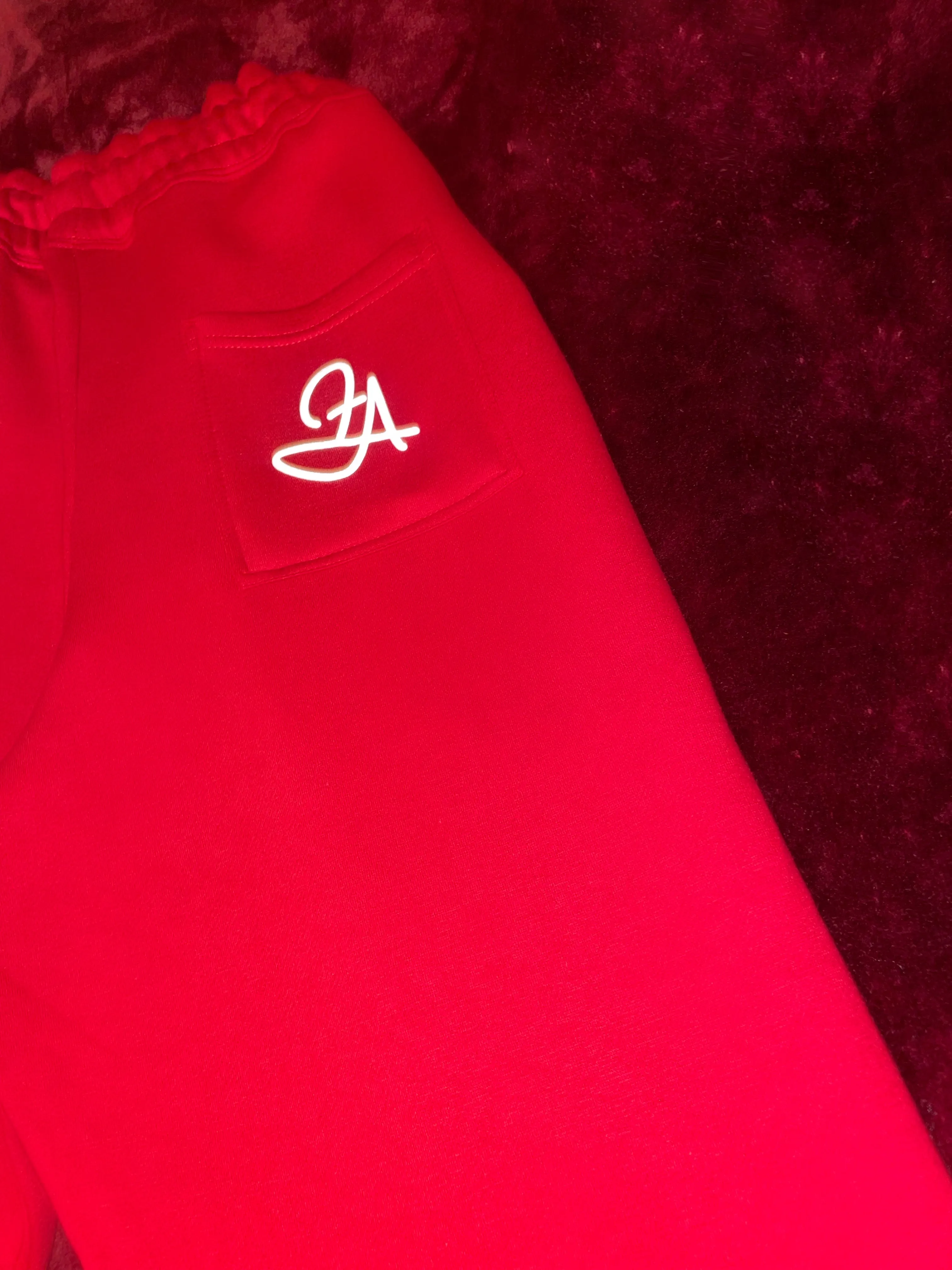 Fallon Aurielle Unisex Signature Scorpio Logo & Name Zodiac Jacket Jogging Set (Red & White)