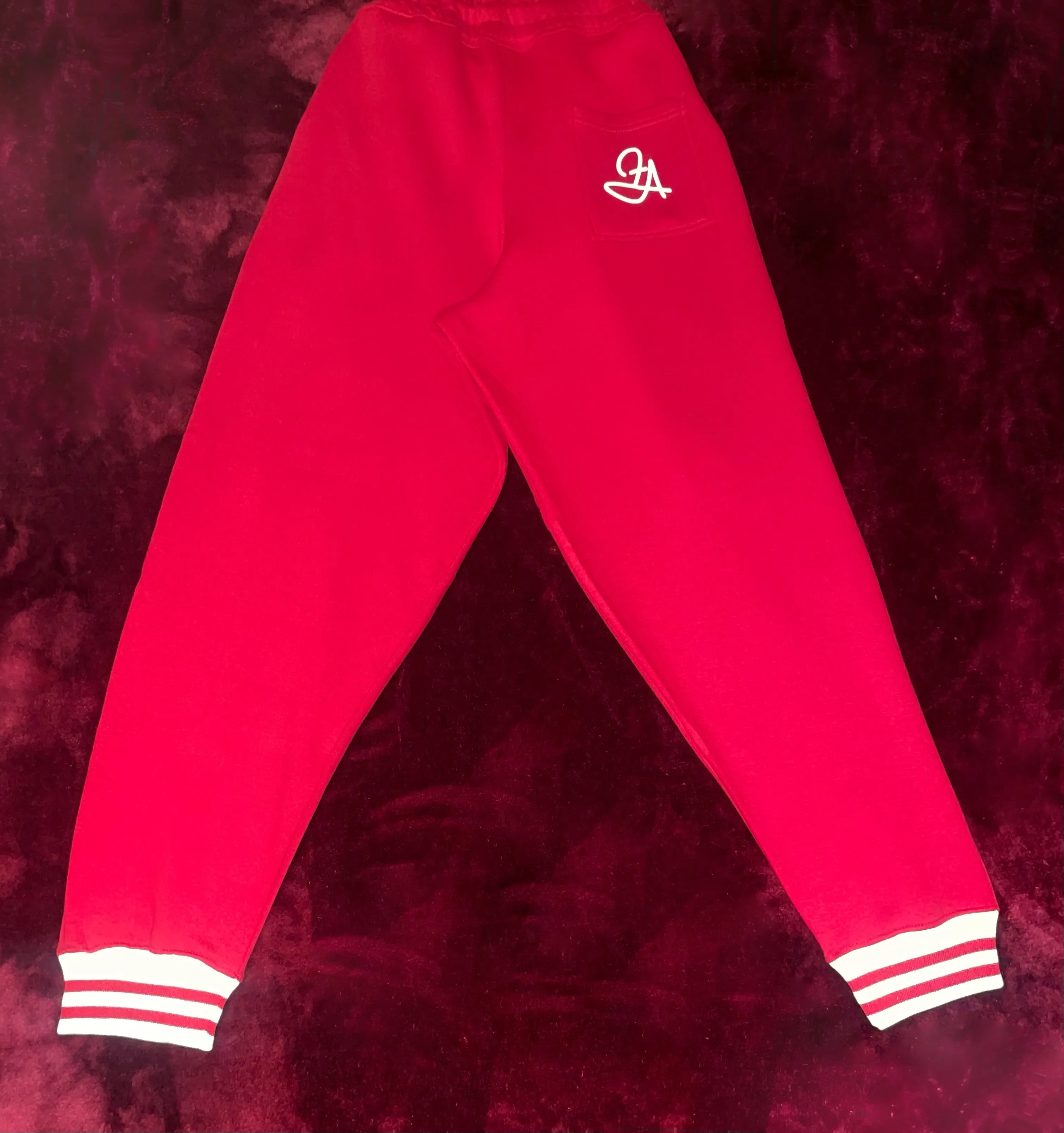 Fallon Aurielle Unisex Signature Scorpio Logo & Name Zodiac Jacket Jogging Set (Red & White)