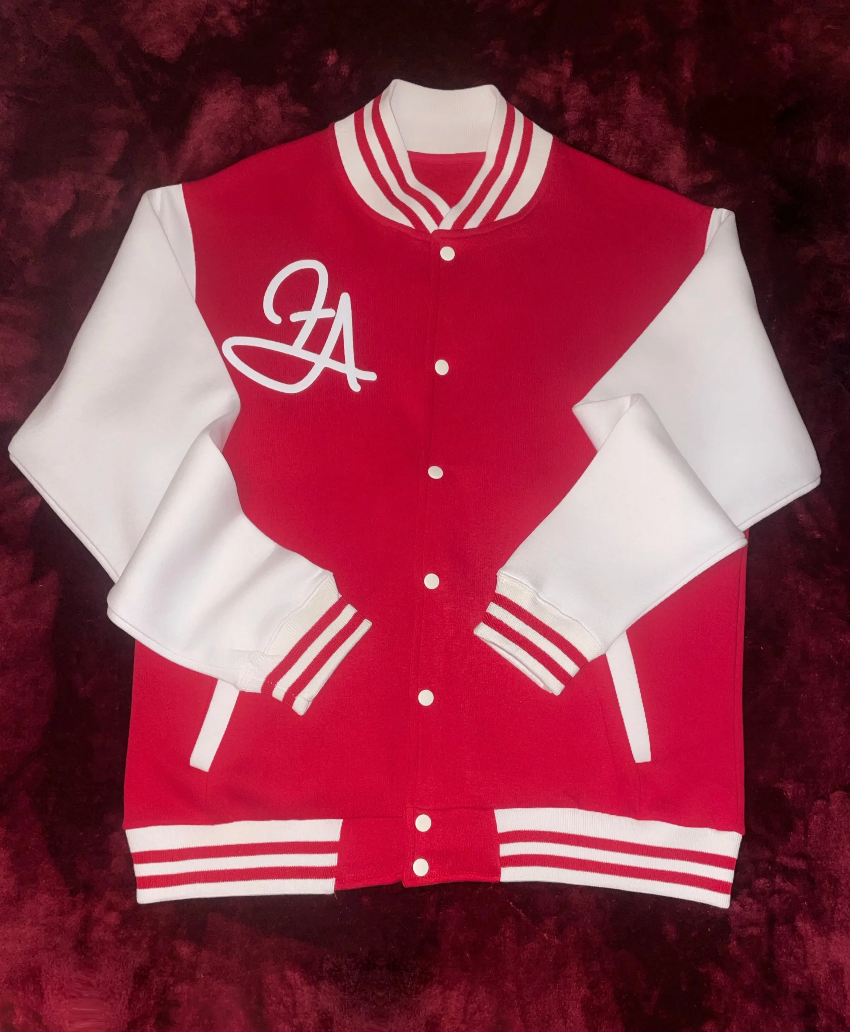 Fallon Aurielle Unisex Signature Scorpio Logo & Name Zodiac Jacket Jogging Set (Red & White)