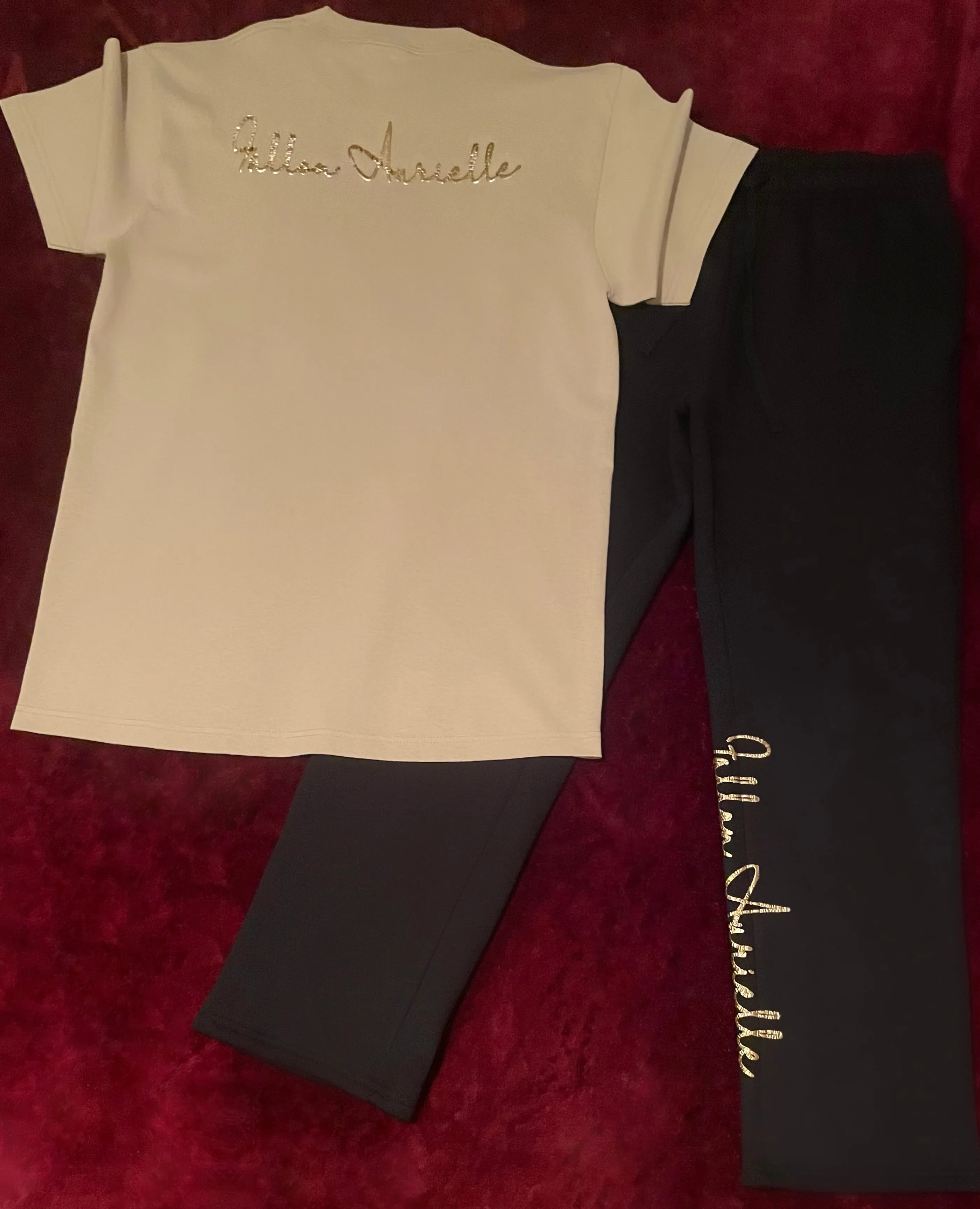 Fallon Aurielle Unisex Signature Stacked Joggers (Black & Gold)