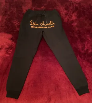 Fallon Aurielle Unisex Signature Trillionaire Club Slim Cut Joggers (Black & Orange)
