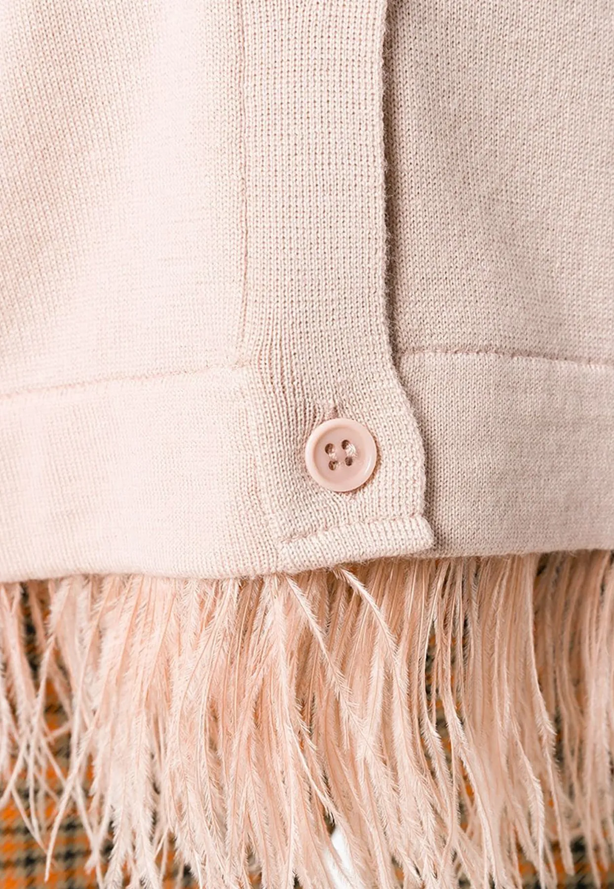Feather-Trimmed Wool Cardigan