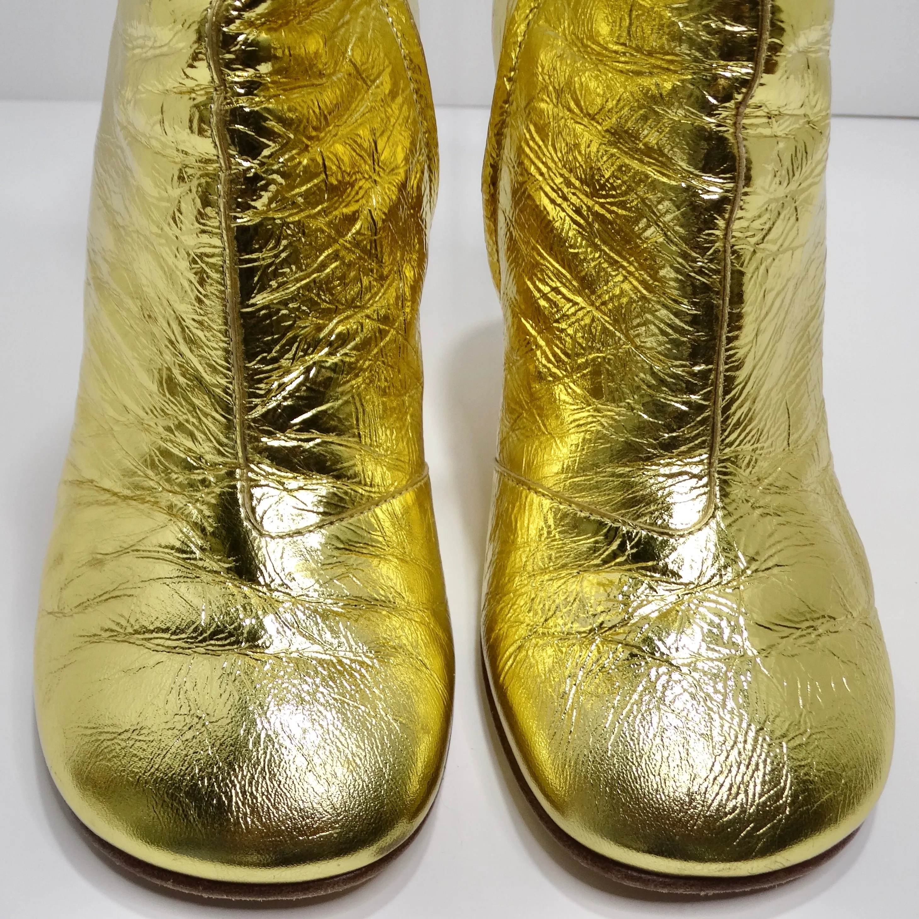 Fendi Laminated Craquele Nappa Fendi First Booties