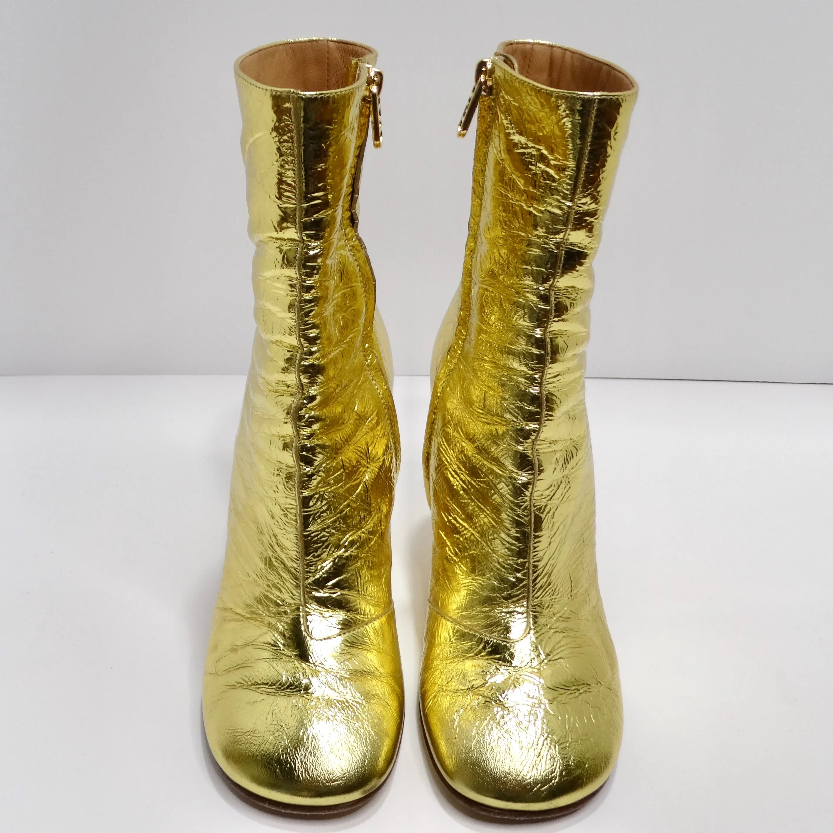 Fendi Laminated Craquele Nappa Fendi First Booties