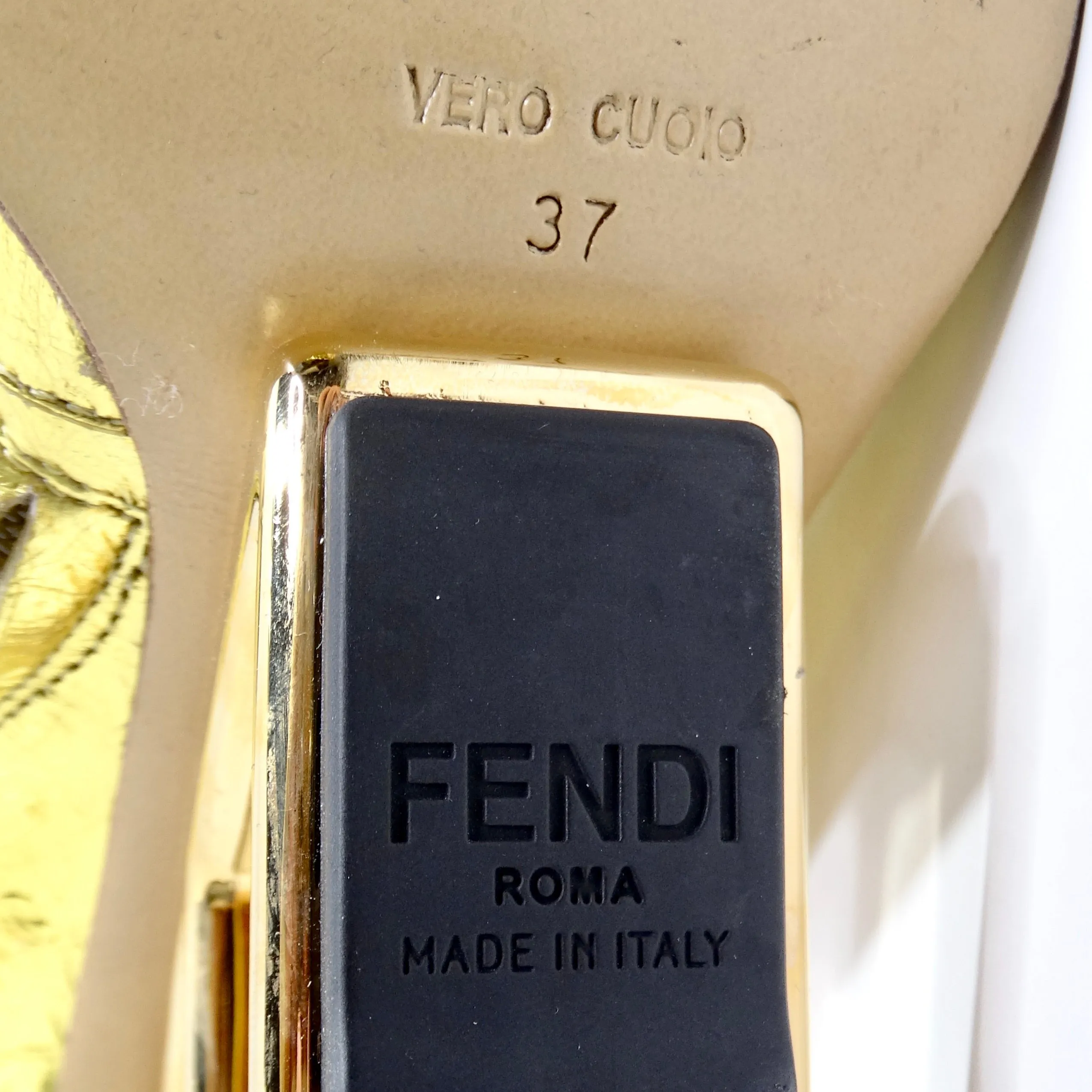 Fendi Laminated Craquele Nappa Fendi First Booties