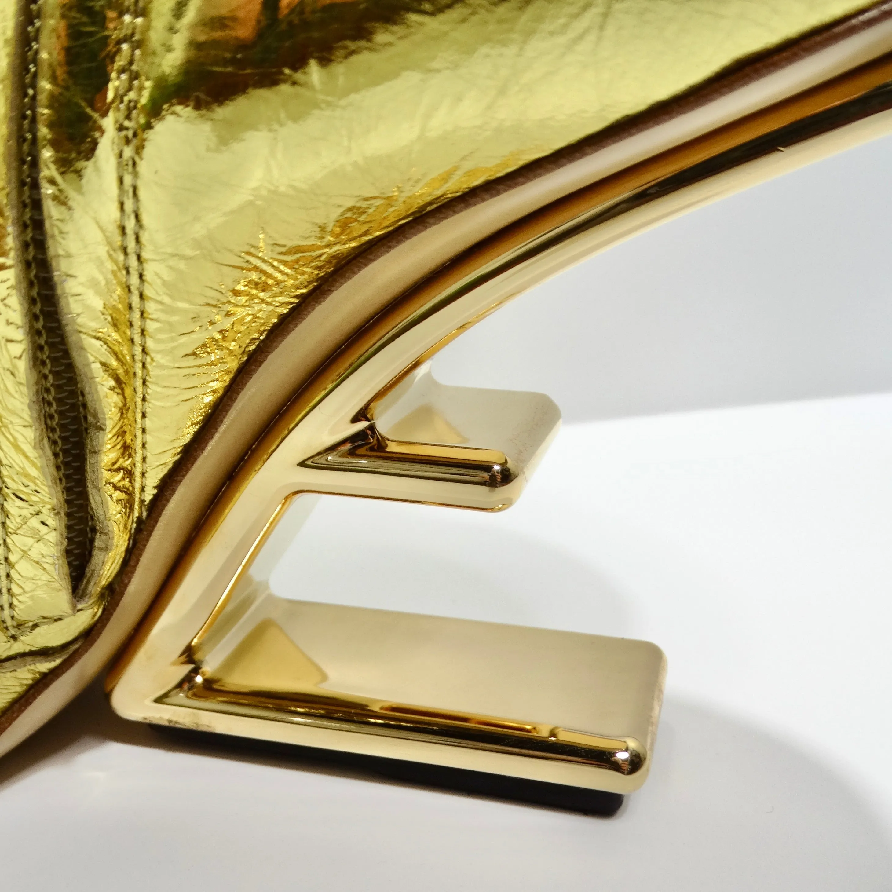Fendi Laminated Craquele Nappa Fendi First Booties