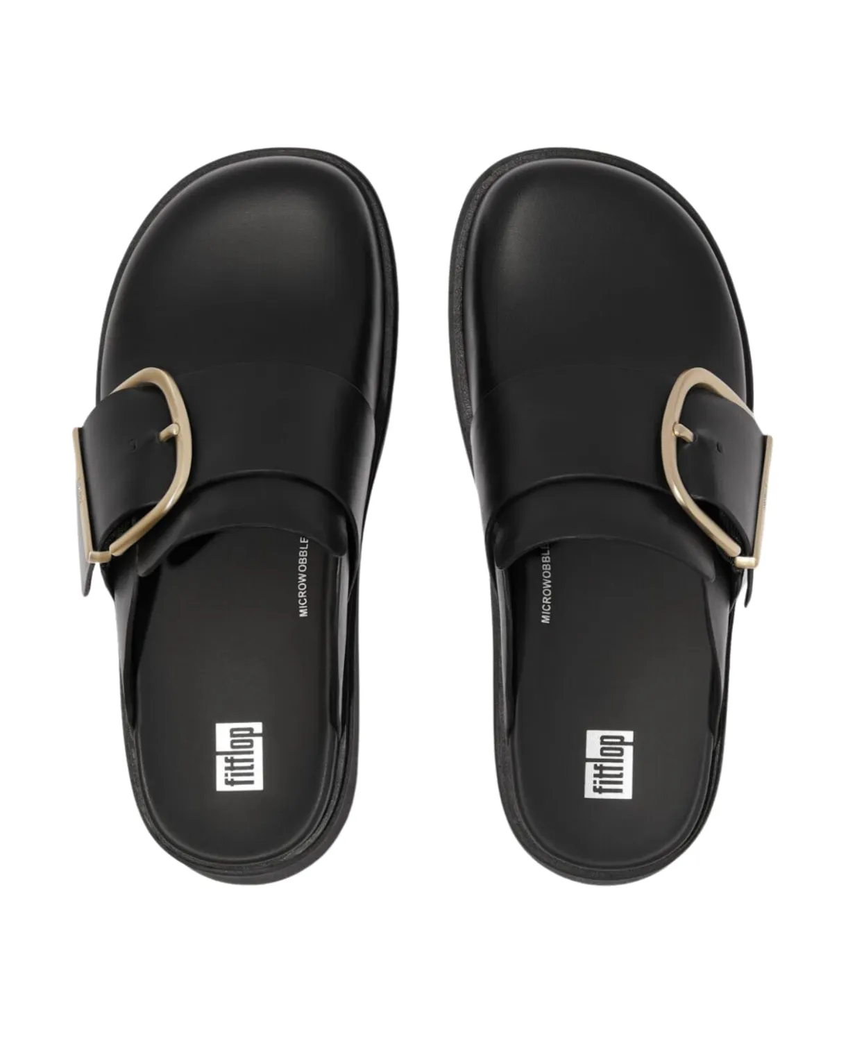 FitFlop Gen-FF Maxi Buckle Leather Mules Black