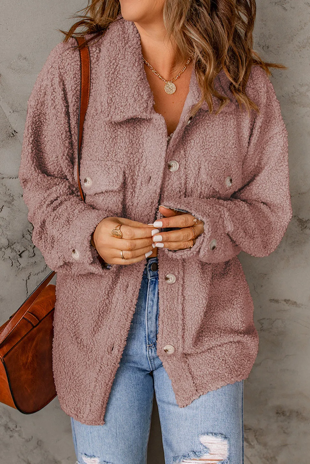 Flap Pockets Button Front Jacket
