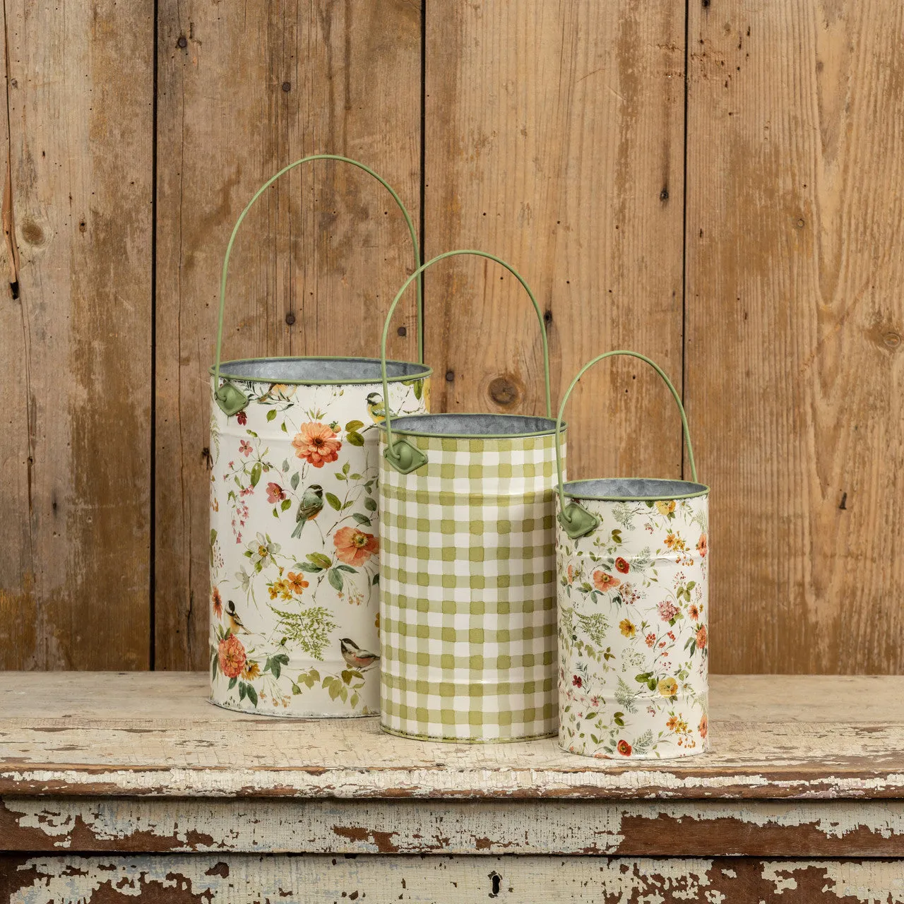 Floral & Gingham Buckets
