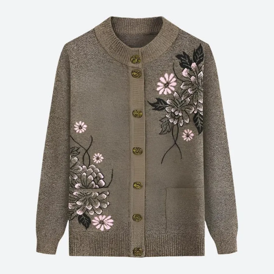 Floral Embroidered Button-Front Cardigans