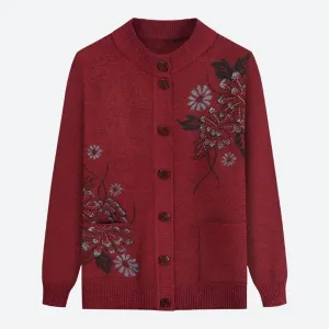 Floral Embroidered Button-Front Cardigans