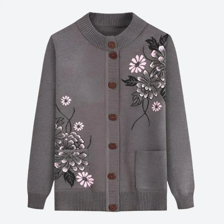 Floral Embroidered Button-Front Cardigans