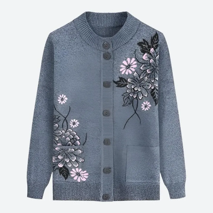 Floral Embroidered Button-Front Cardigans