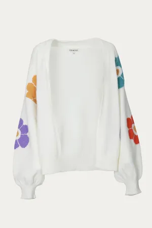 FLORAL OPEN-FRONT CARDIGAN