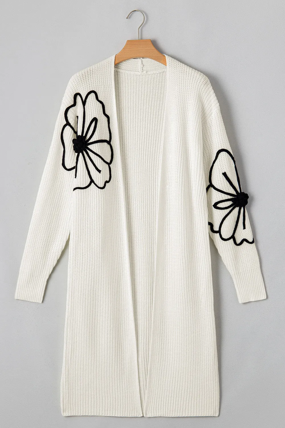 Flower Embroidered Duster Cardigan