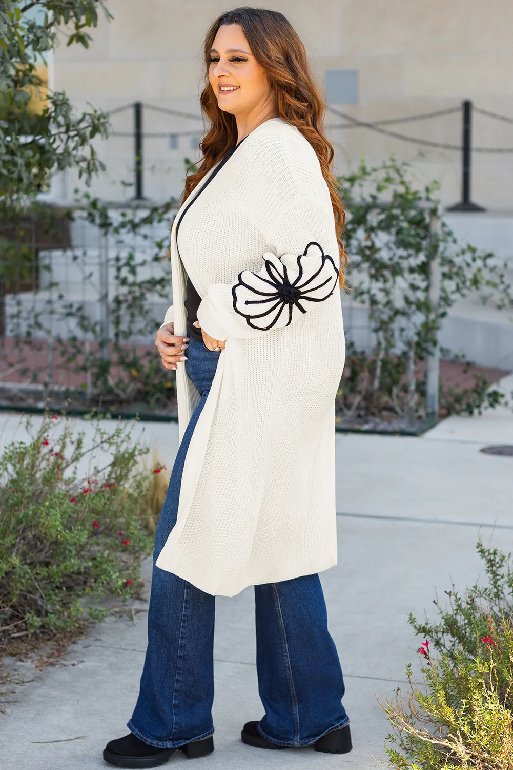 Flower Embroidered Duster Cardigan
