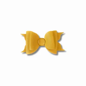 Flower Plaid Leather Hair Bow